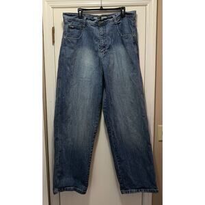 SouthPole Y2K Baggy Wide Leg Grunge Skater Blue Jeans RN82628 Gold Tab 40